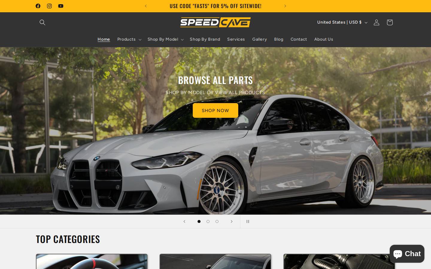 speedcave.com homepage screenshot