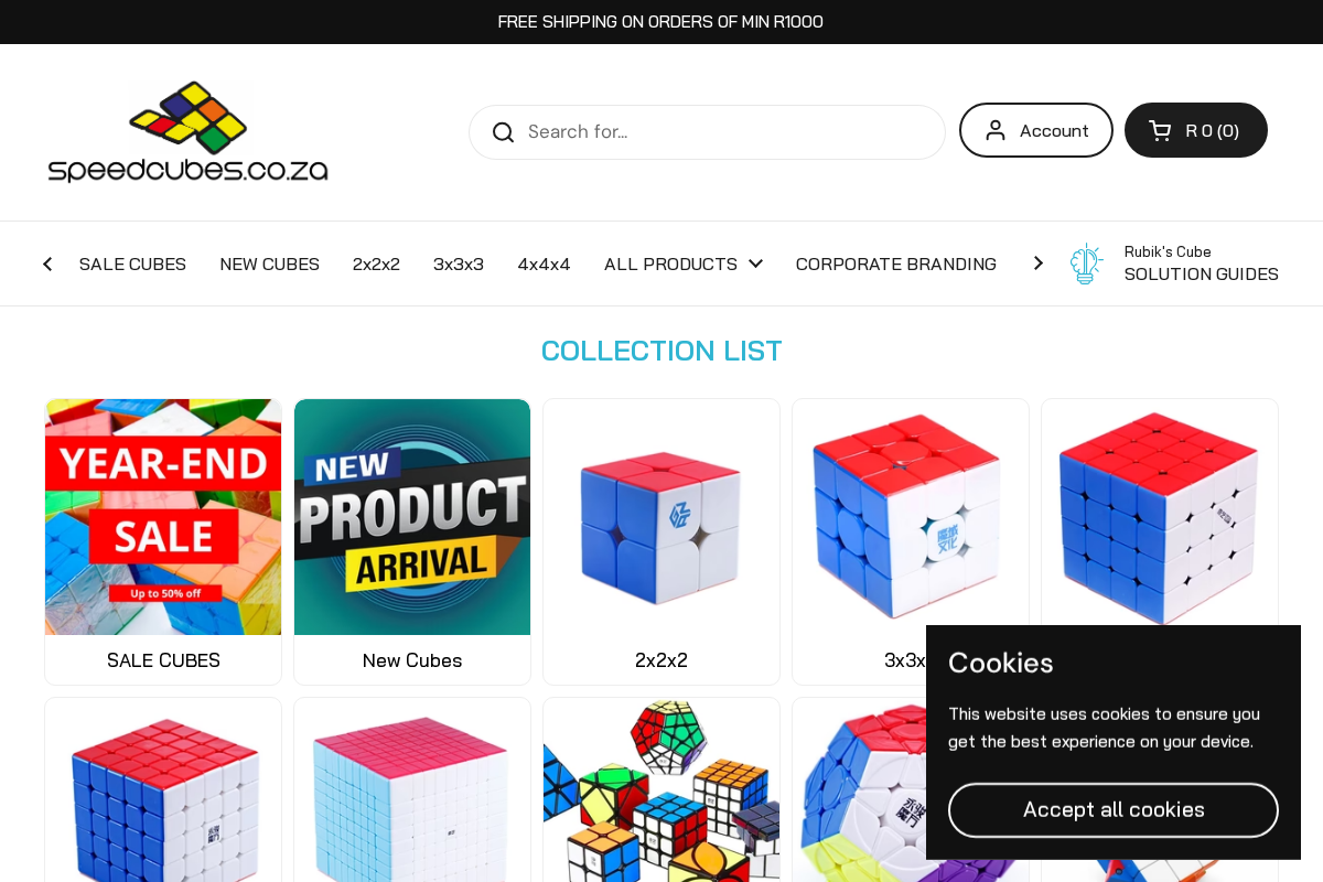 speedcubes.co.za homepage screenshot