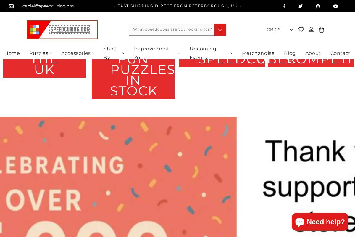 Speedcubing homepage screenshot