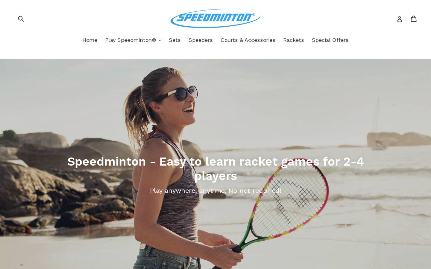 Speedminton: Home homepage screenshot