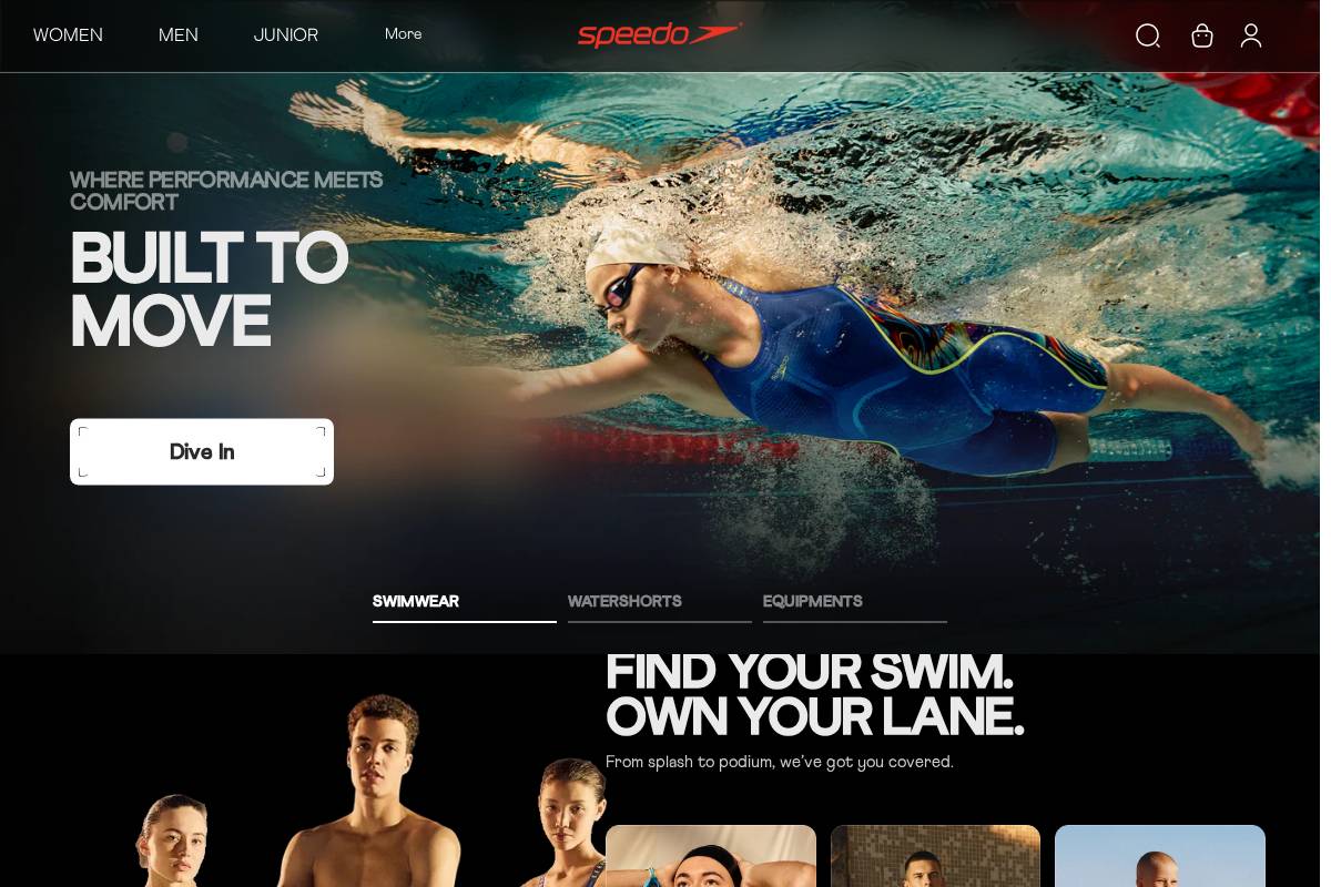 Speedo homepage screenshot