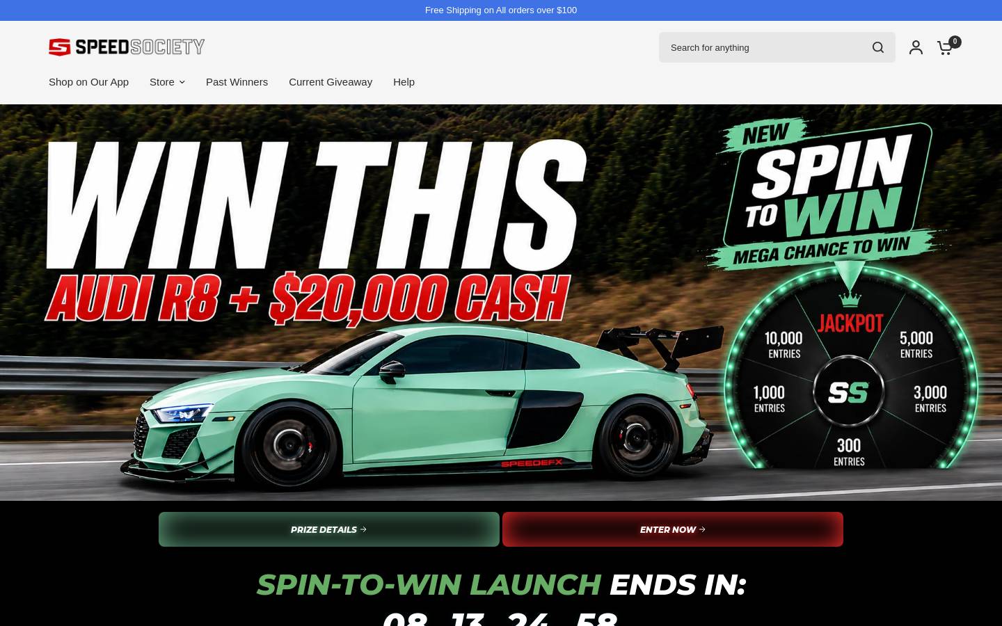 speedsociety.com homepage screenshot