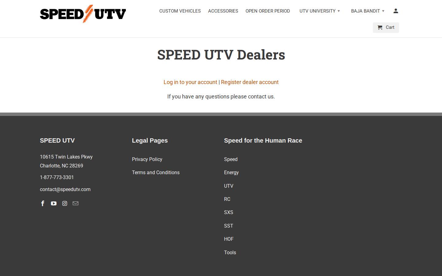 speedutvdealers.com homepage screenshot