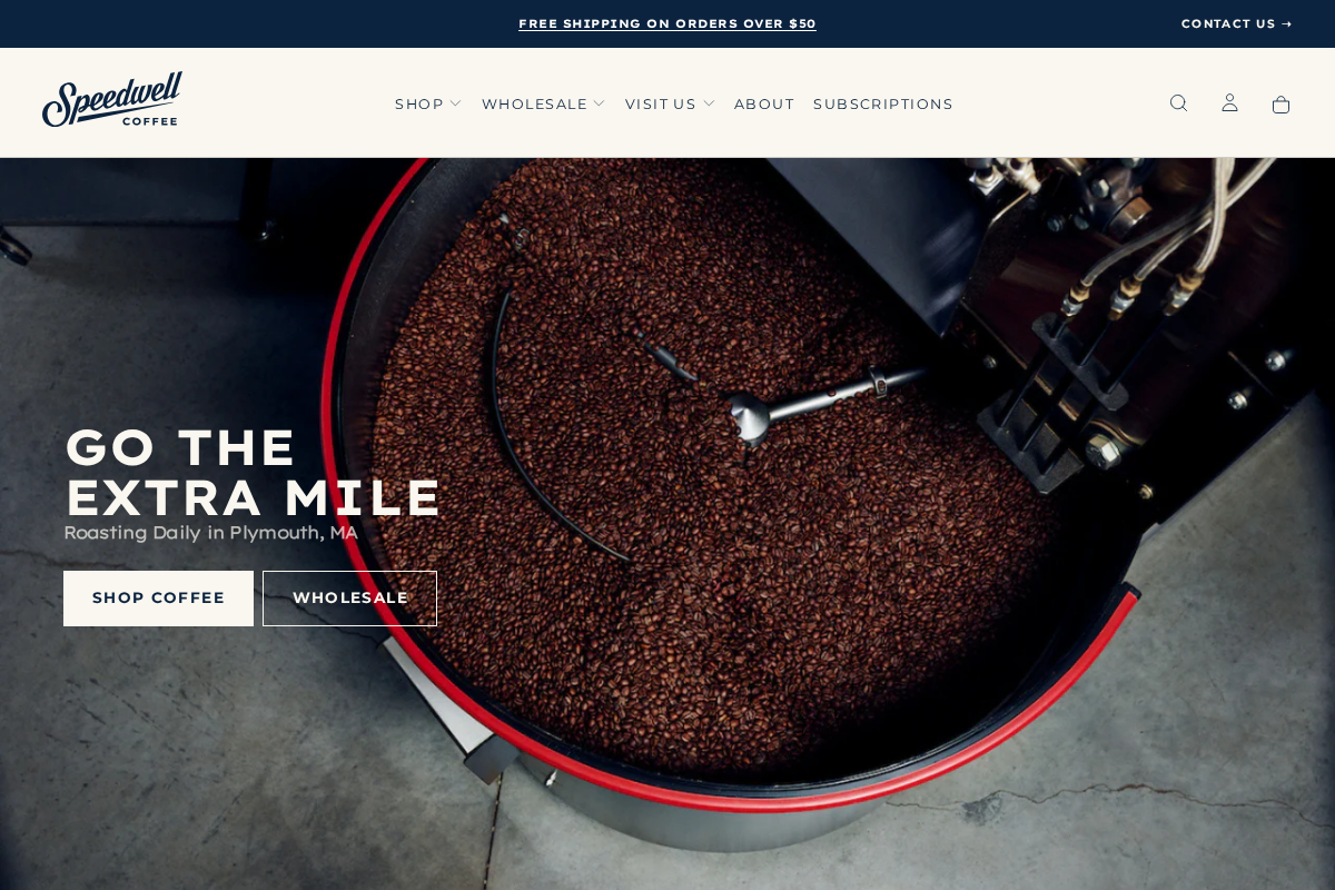 Speedwell Coffee homepage screenshot