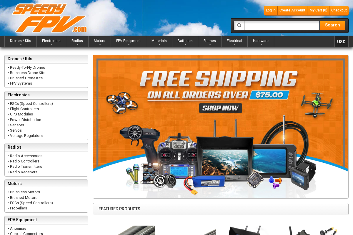 Speedyfpv homepage screenshot