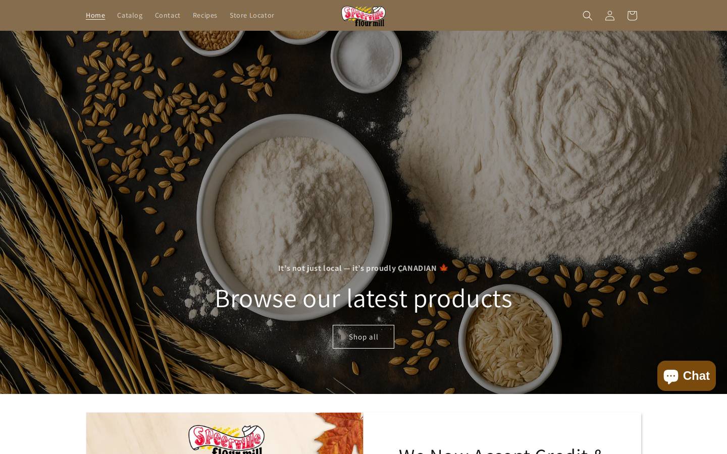 speervilleflourmill.ca homepage screenshot