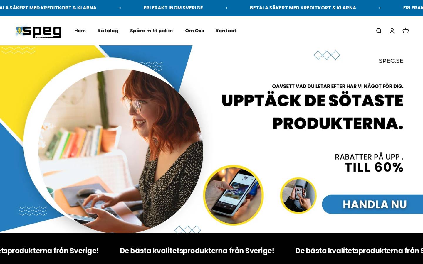 Speg homepage screenshot