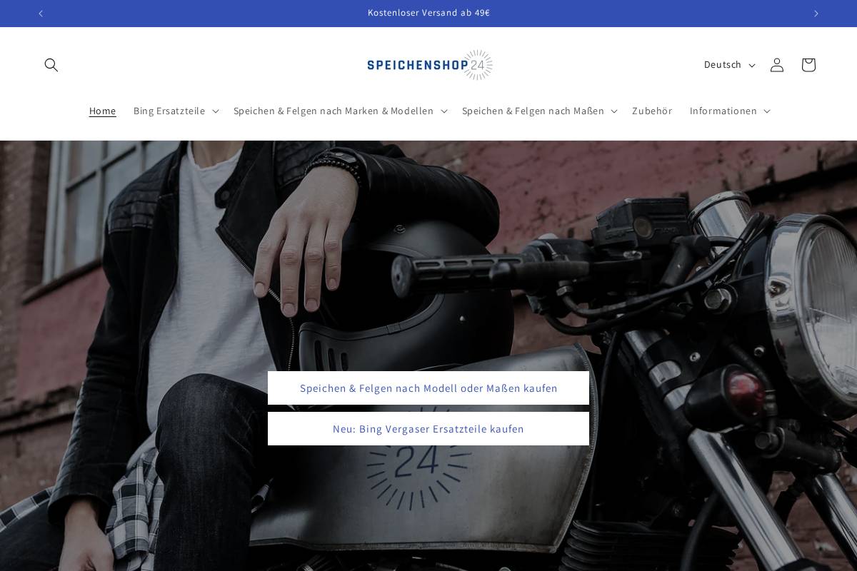 speichenshop24.de homepage screenshot