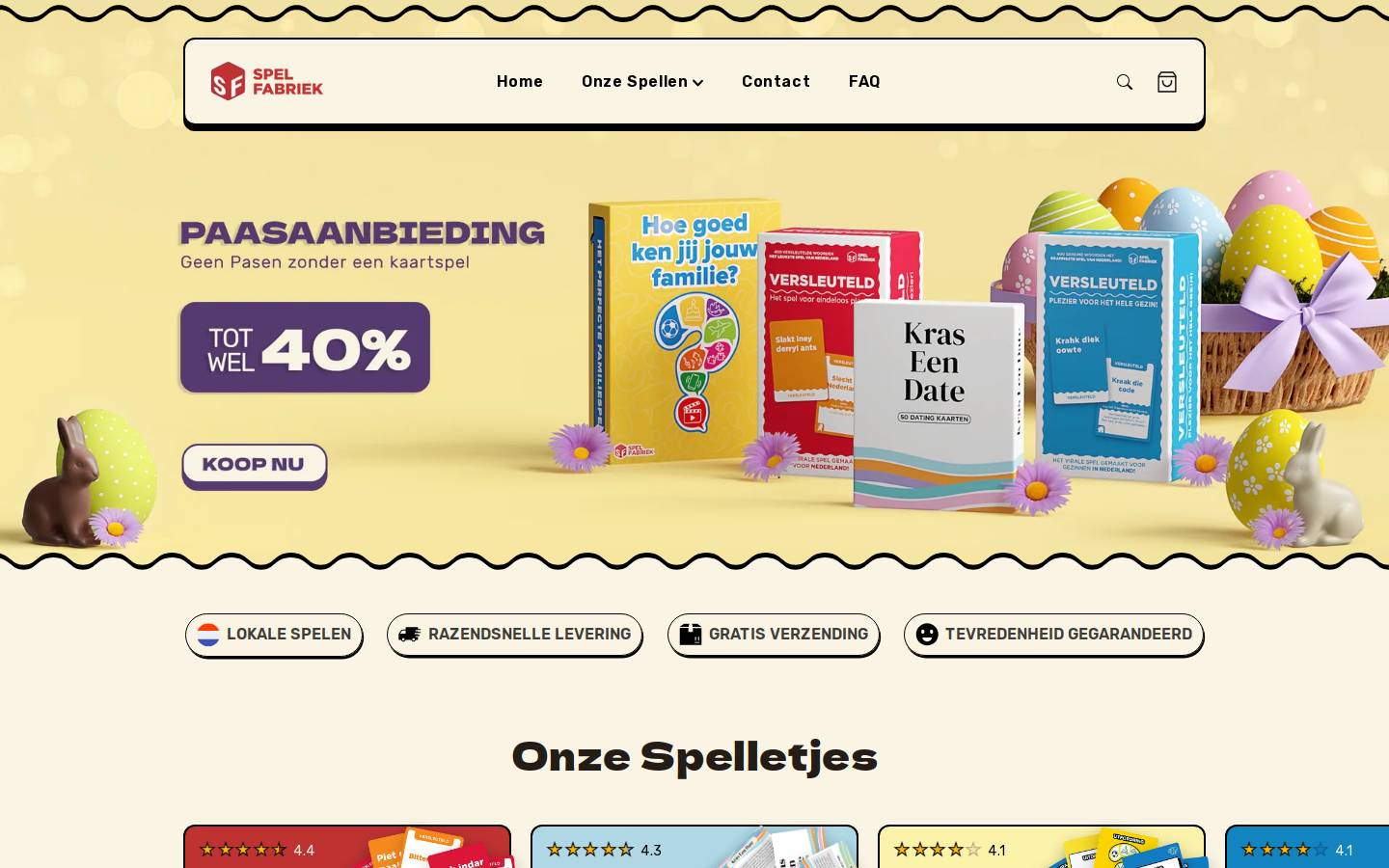 Spelfabriek homepage screenshot