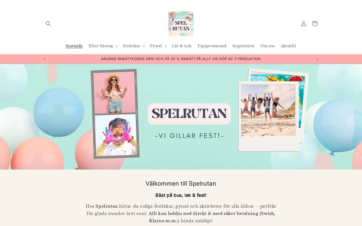 spelrutan.se homepage screenshot