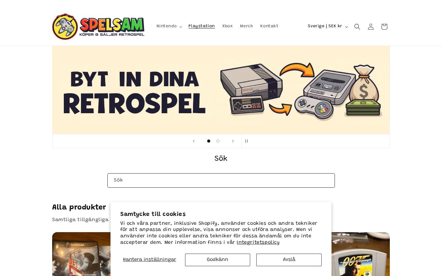 spelsam.com homepage screenshot