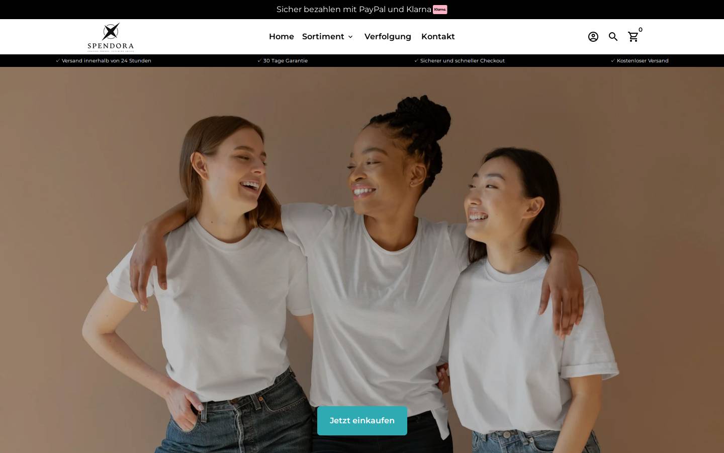 Spendora homepage screenshot