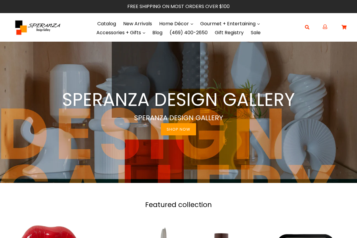 Speranza Design Gallery homepage screenshot