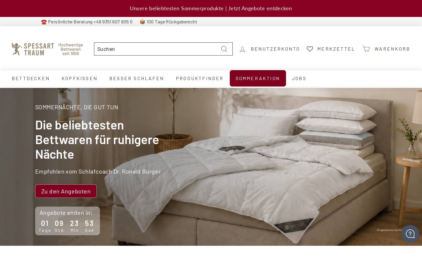Spessarttraum homepage screenshot