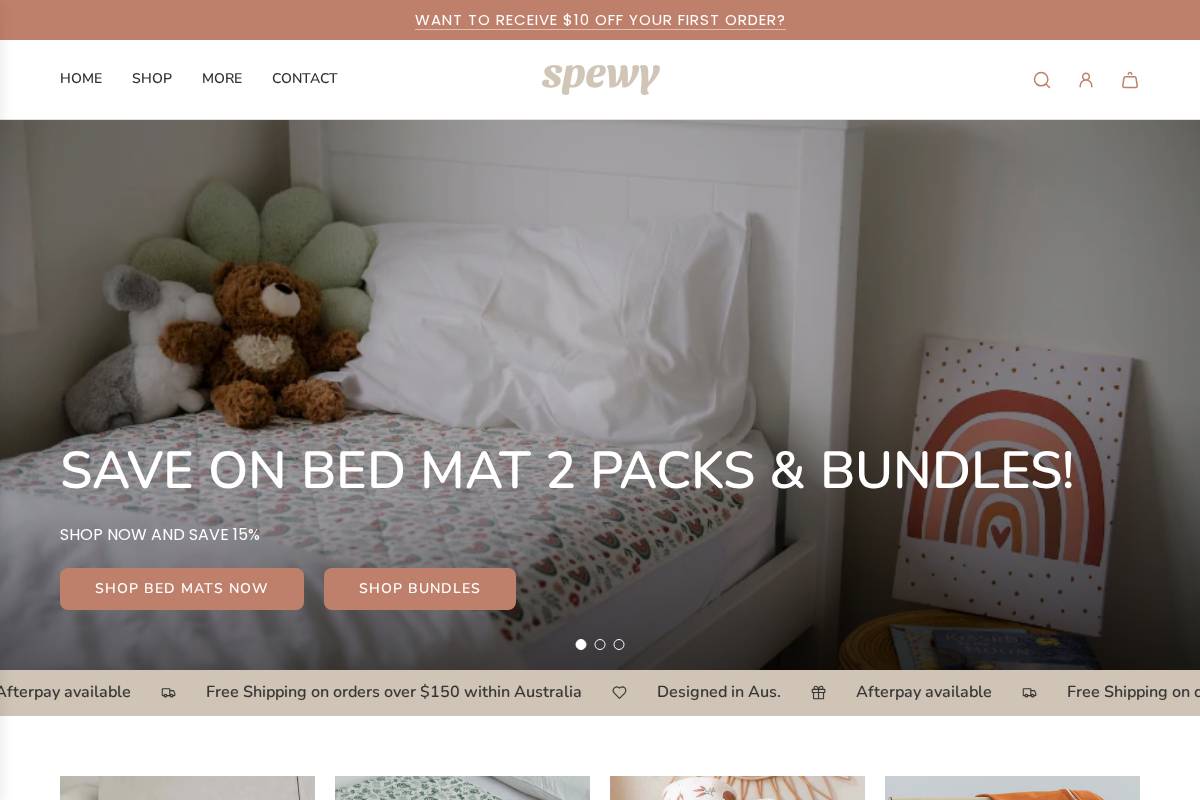 spewy.com.au homepage screenshot