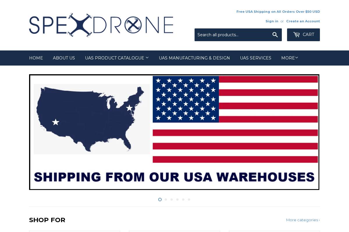 spexdrone.com homepage screenshot