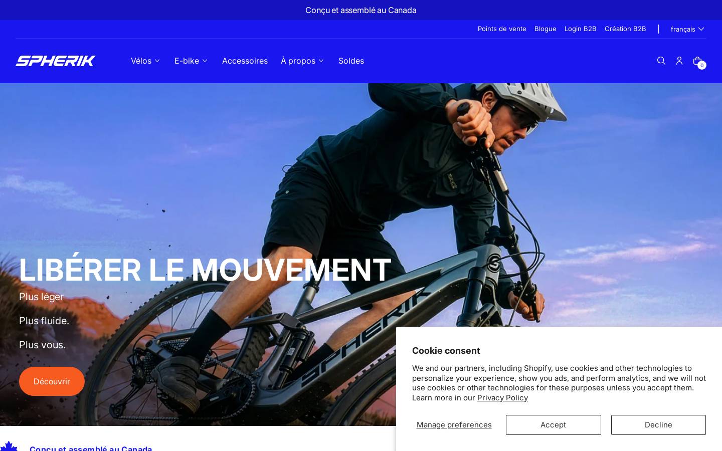 spherikbike.com homepage screenshot