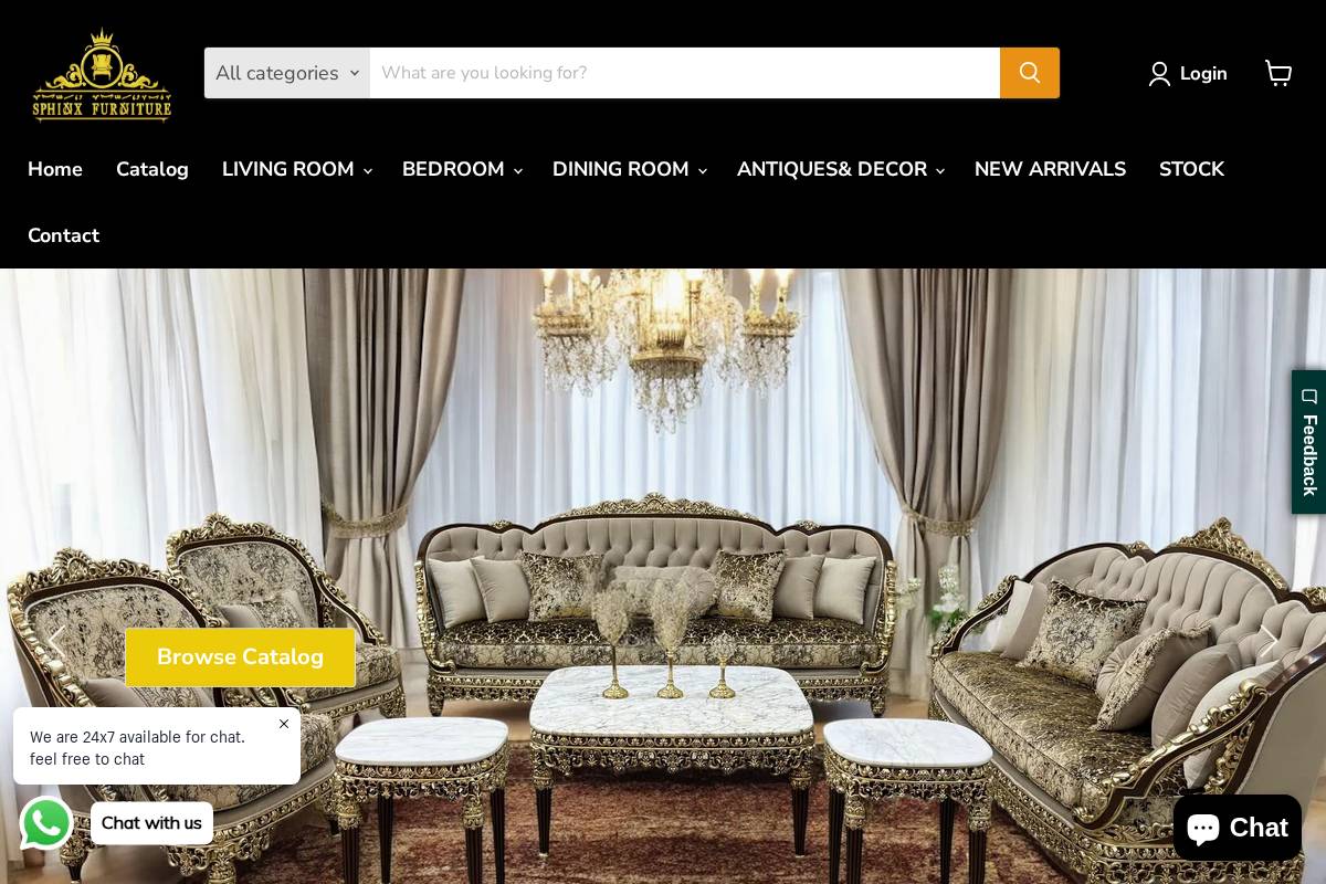 sphinxfurniture.com homepage screenshot