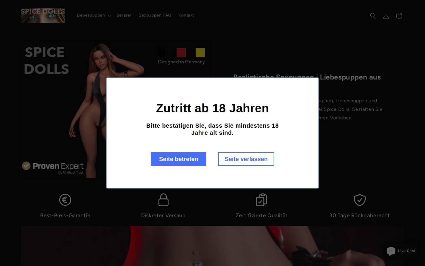 spice-dolls.com homepage screenshot