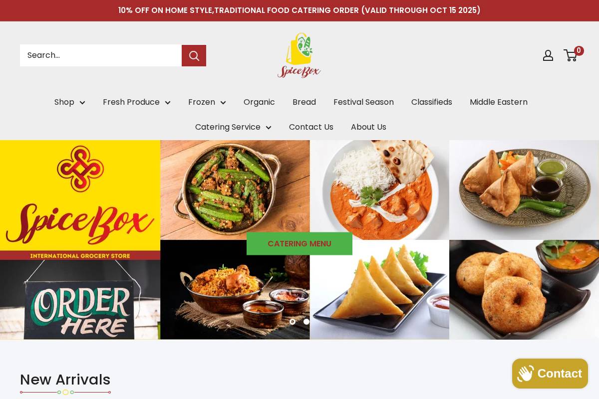 spiceboxgrocery.com homepage screenshot