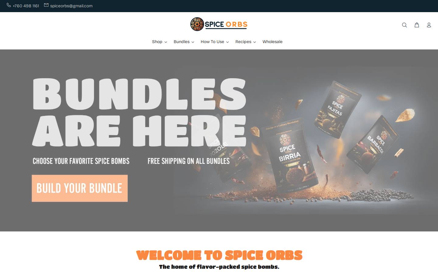 spiceorbs.com homepage screenshot