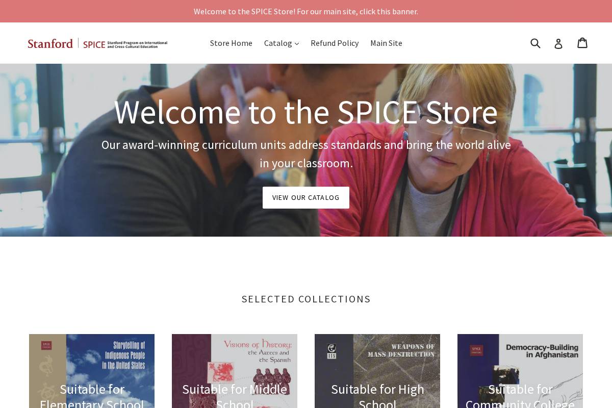 spicestore.stanford.edu homepage screenshot