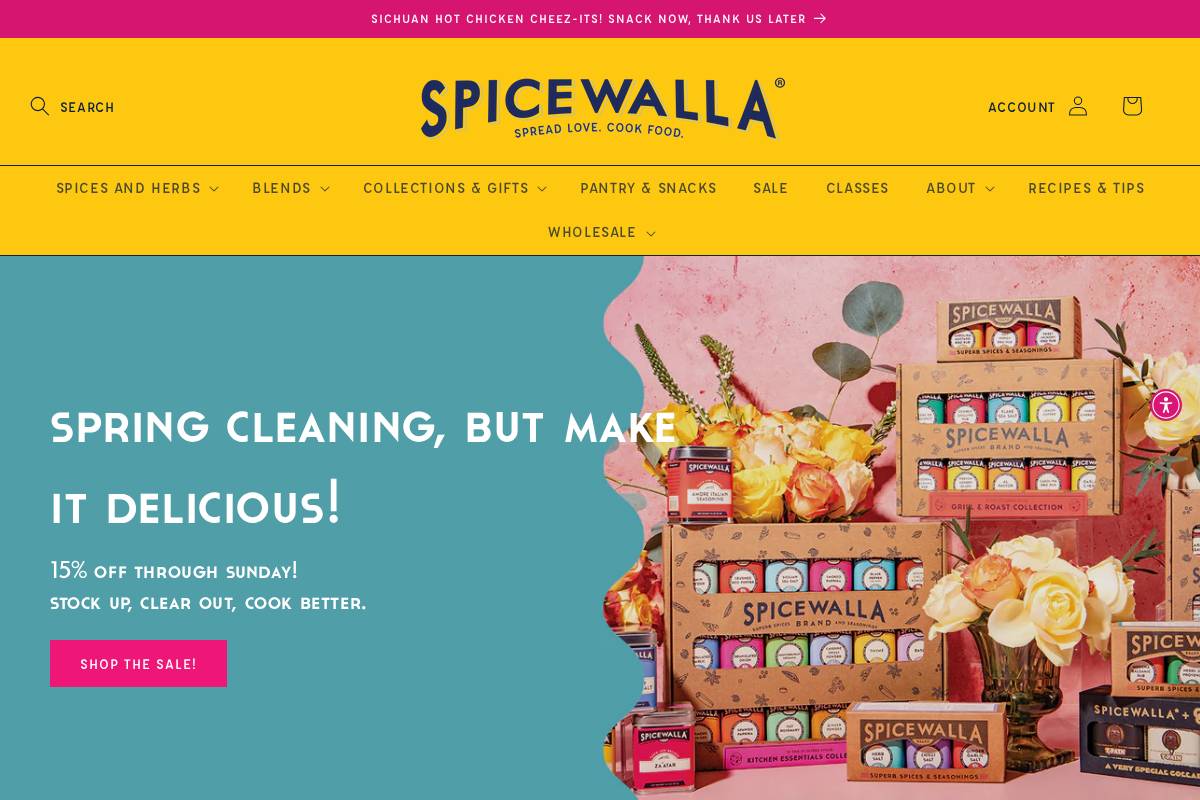 Spicewallabrand homepage screenshot