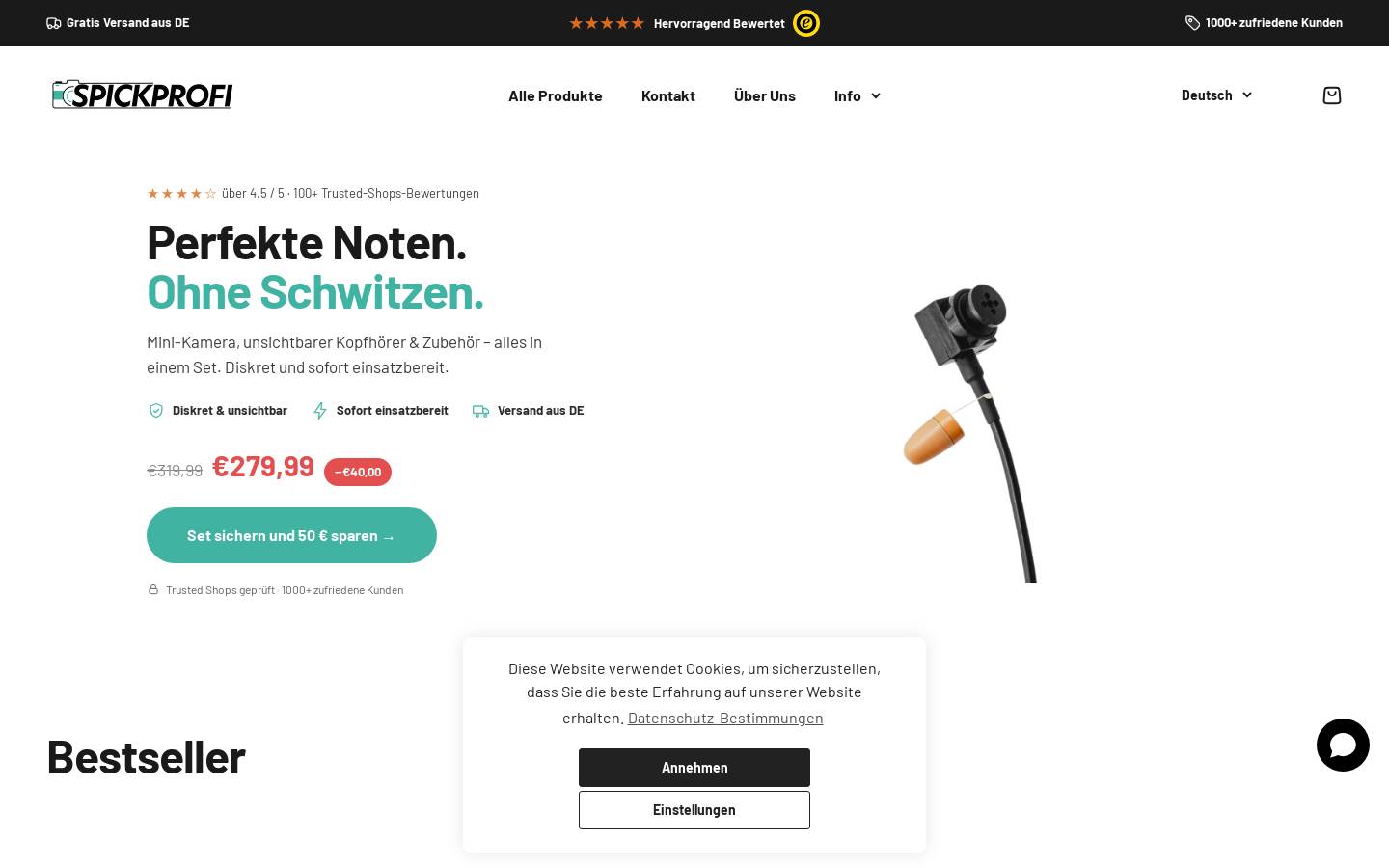 Spickprofi homepage screenshot