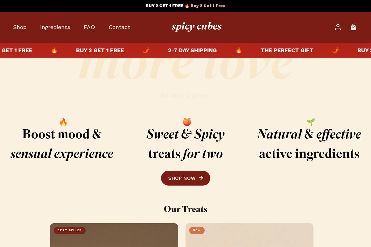 Spicycubes homepage screenshot