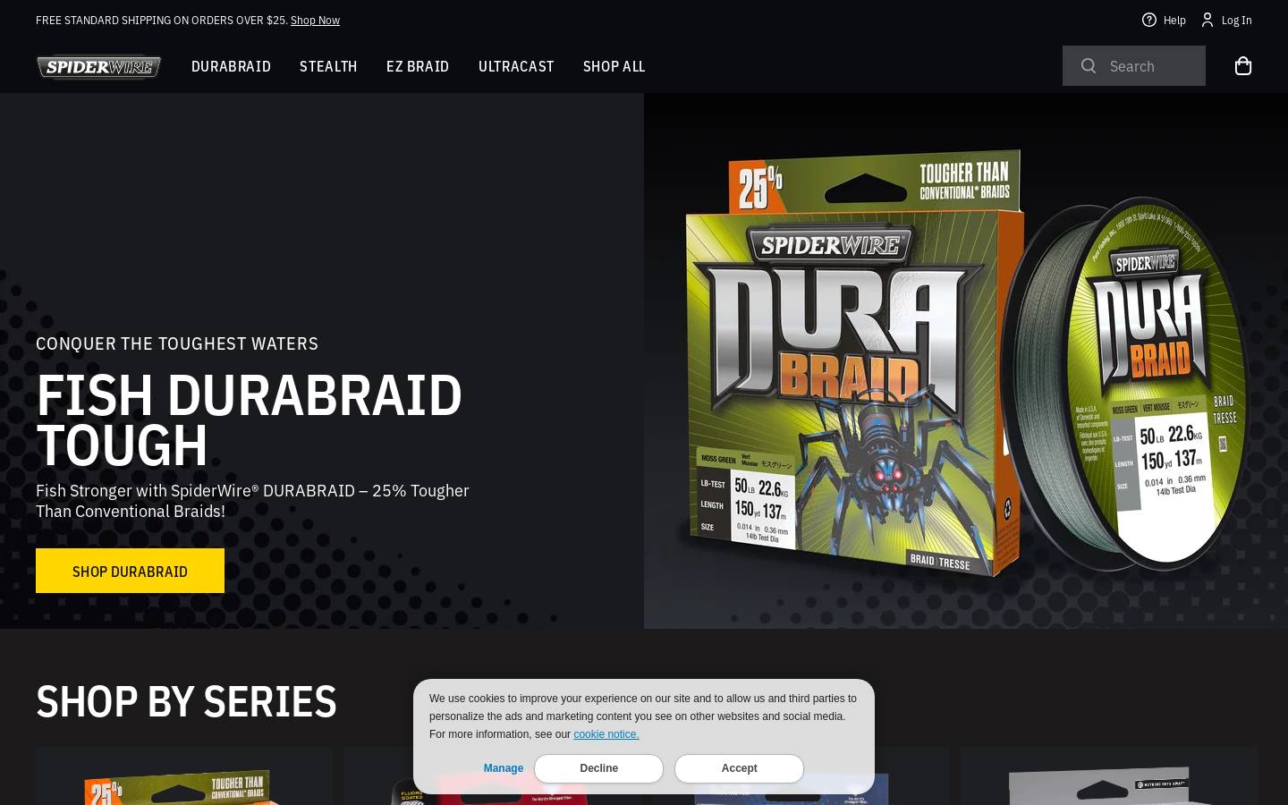 Spiderwire homepage screenshot