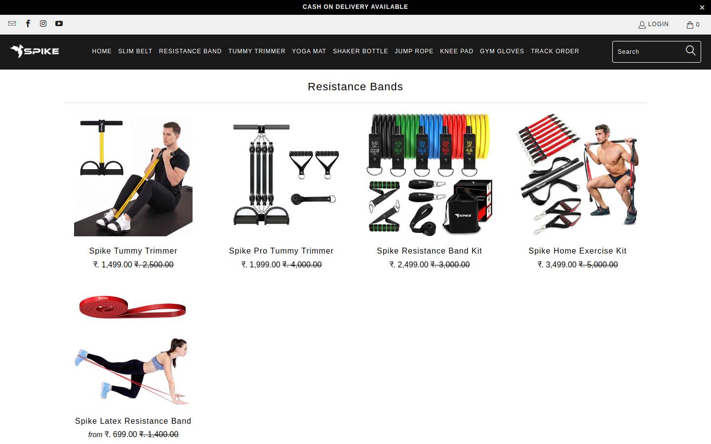 spikefitness.in homepage screenshot