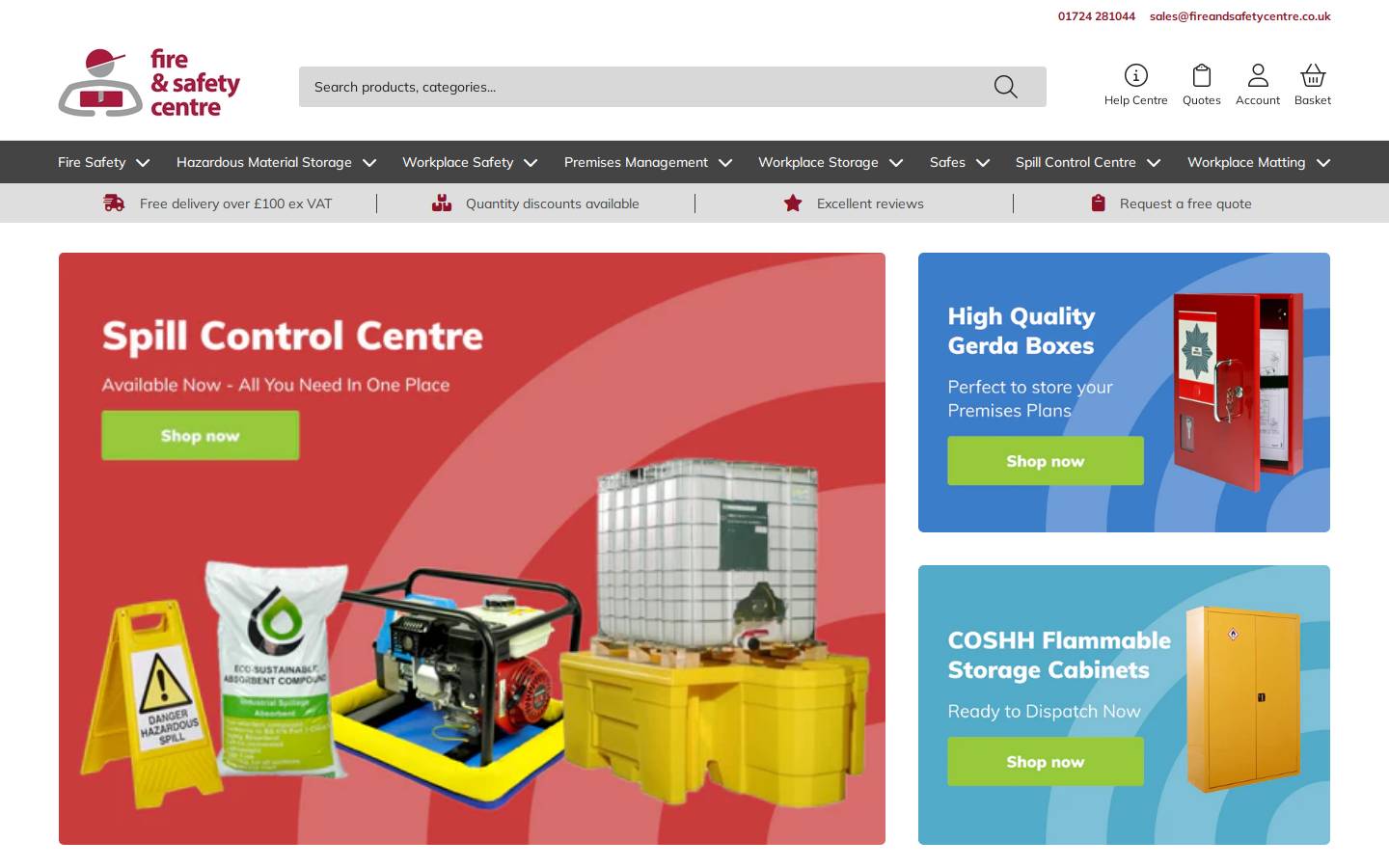 Fire and Safety Centre homepage screenshot