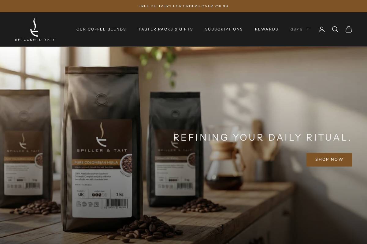 Spiller & Tait homepage screenshot