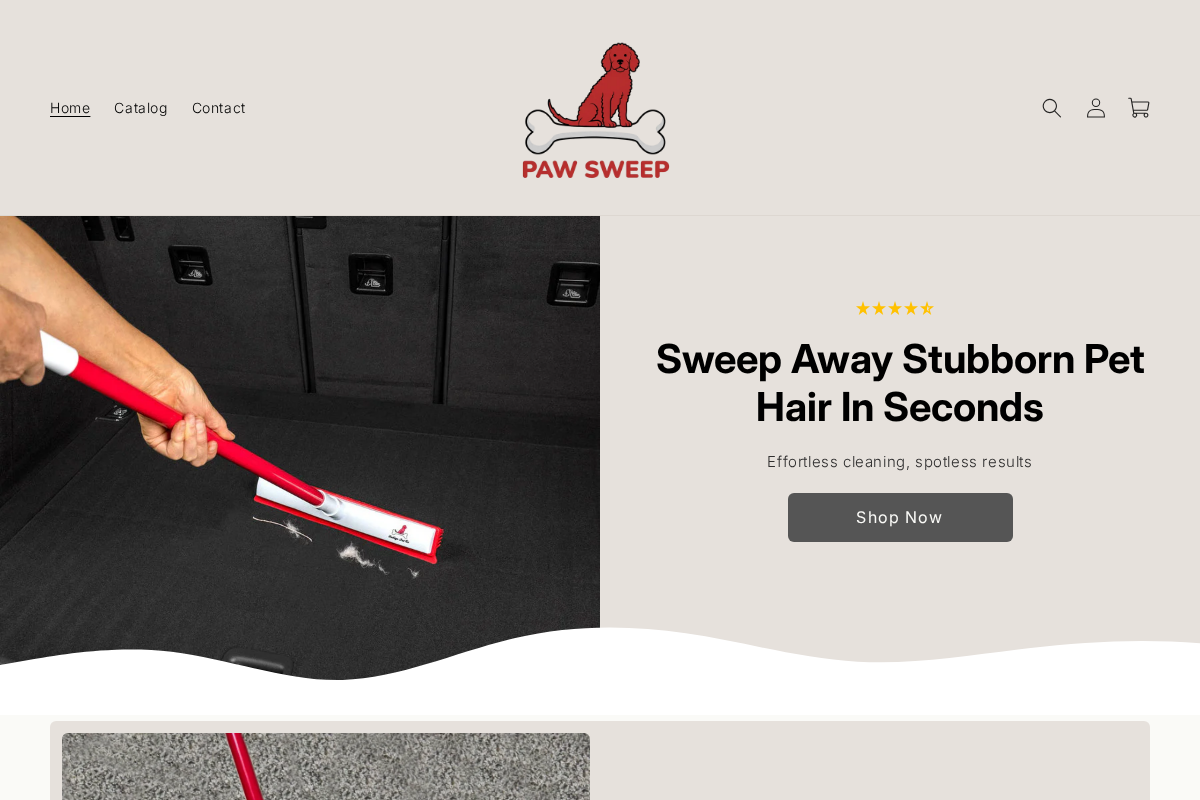PAW SWEEP homepage screenshot