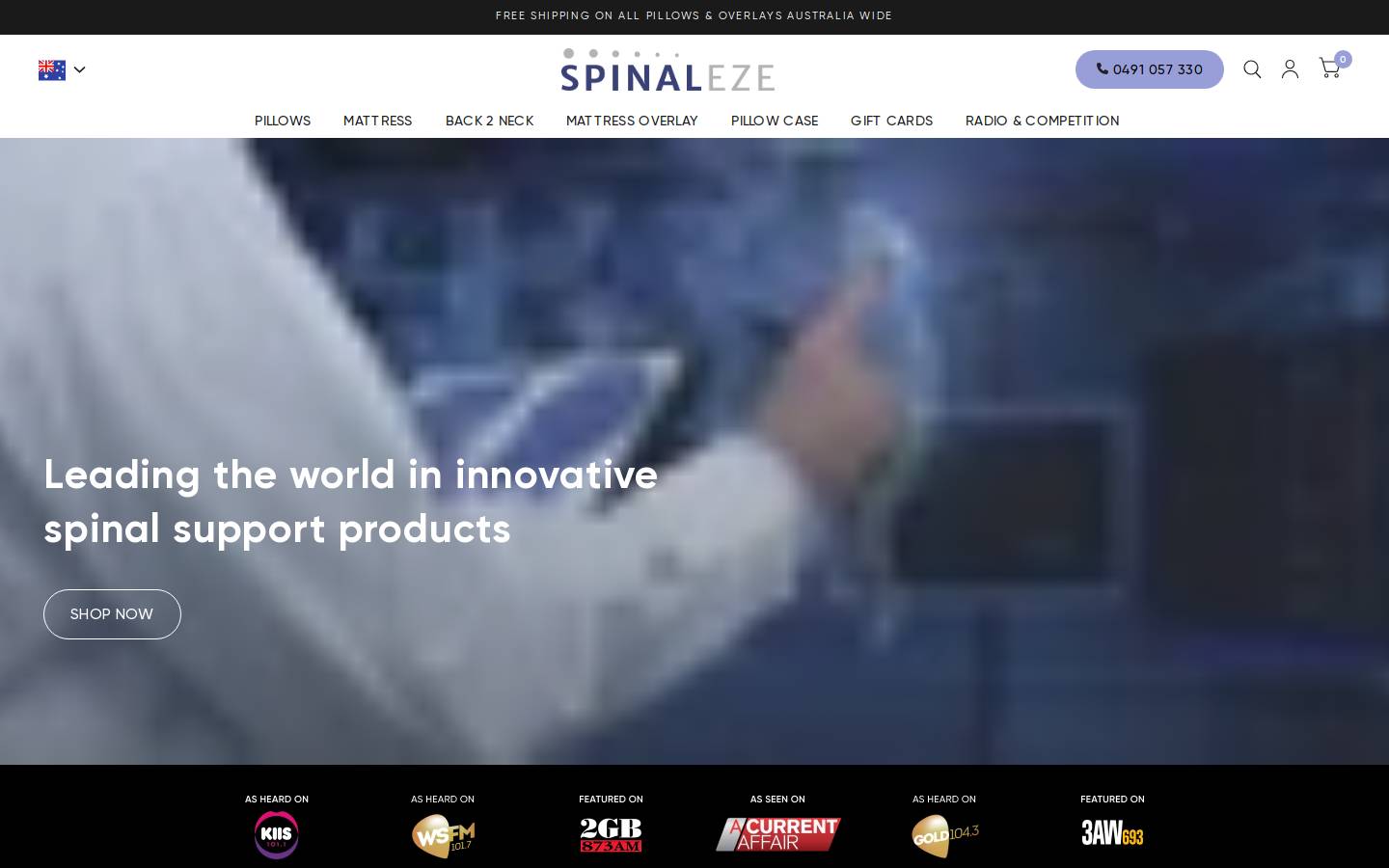 spinaleze.com.au homepage screenshot