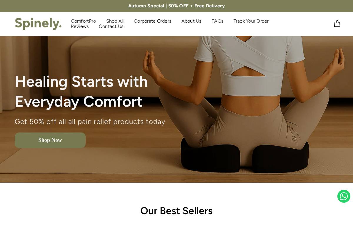 Spinely homepage screenshot