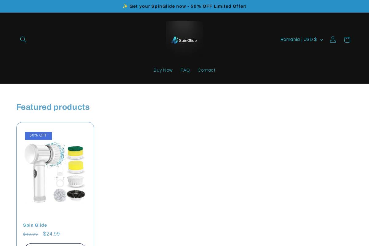 spinglide.store homepage screenshot