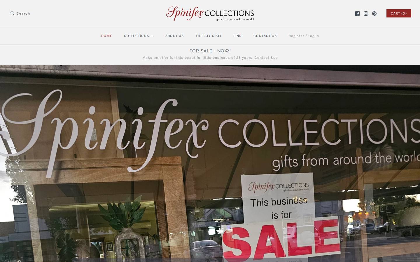 spinifexcollections.com homepage screenshot