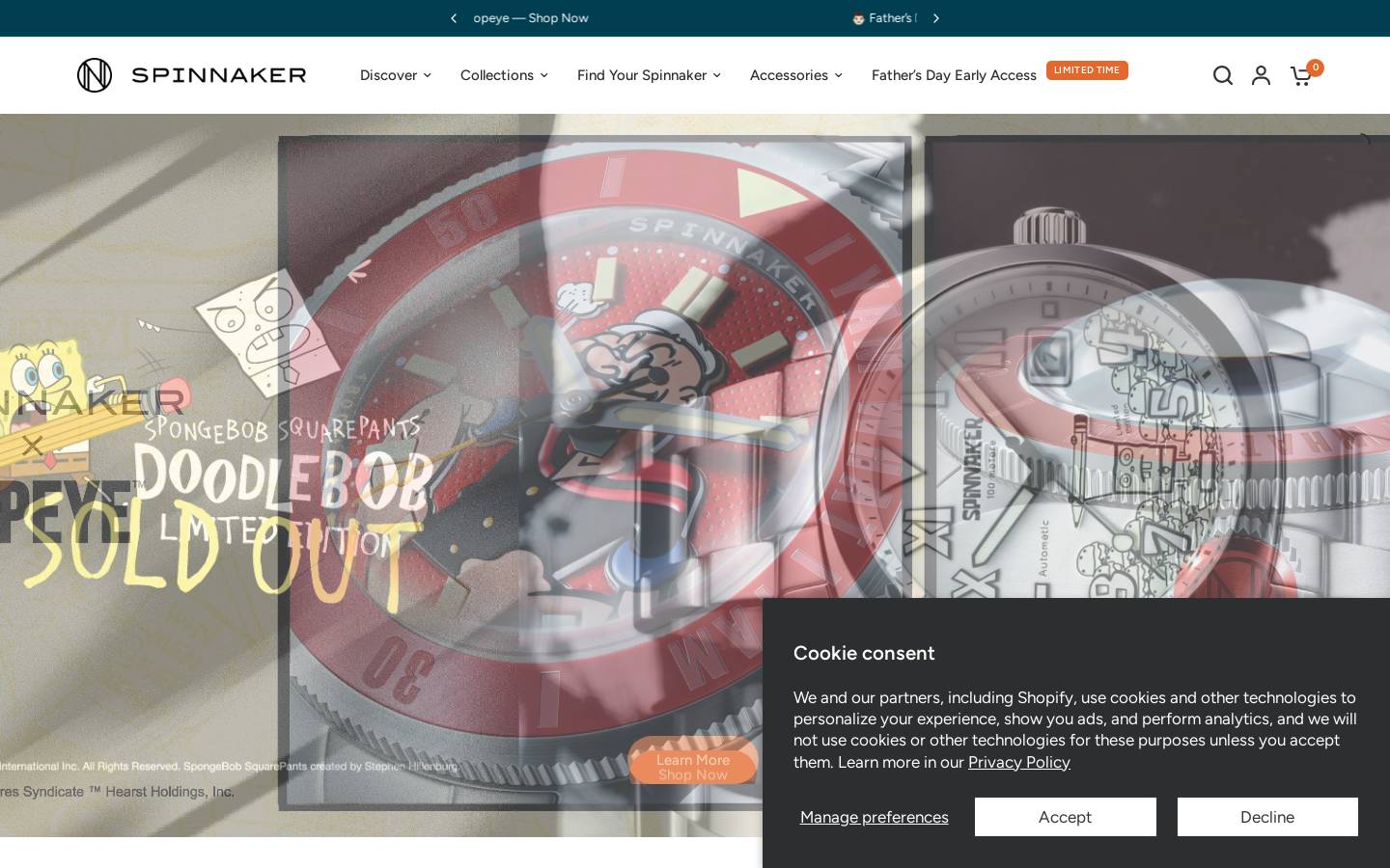 Spinnaker homepage screenshot