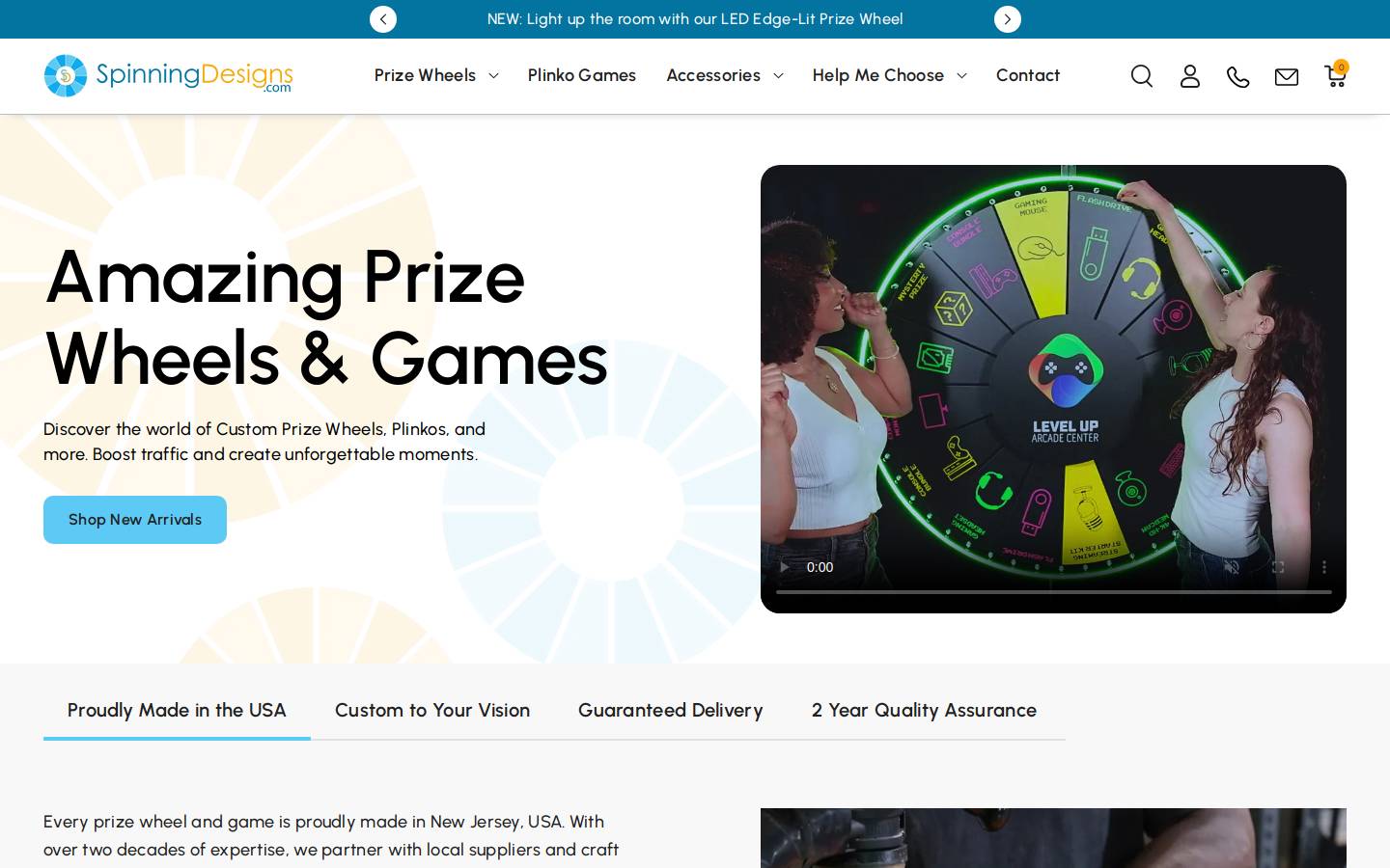 Spinningdesigns homepage screenshot