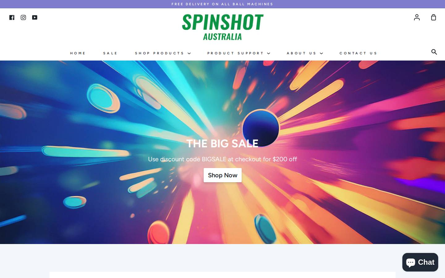 spinshot-sports.com homepage screenshot