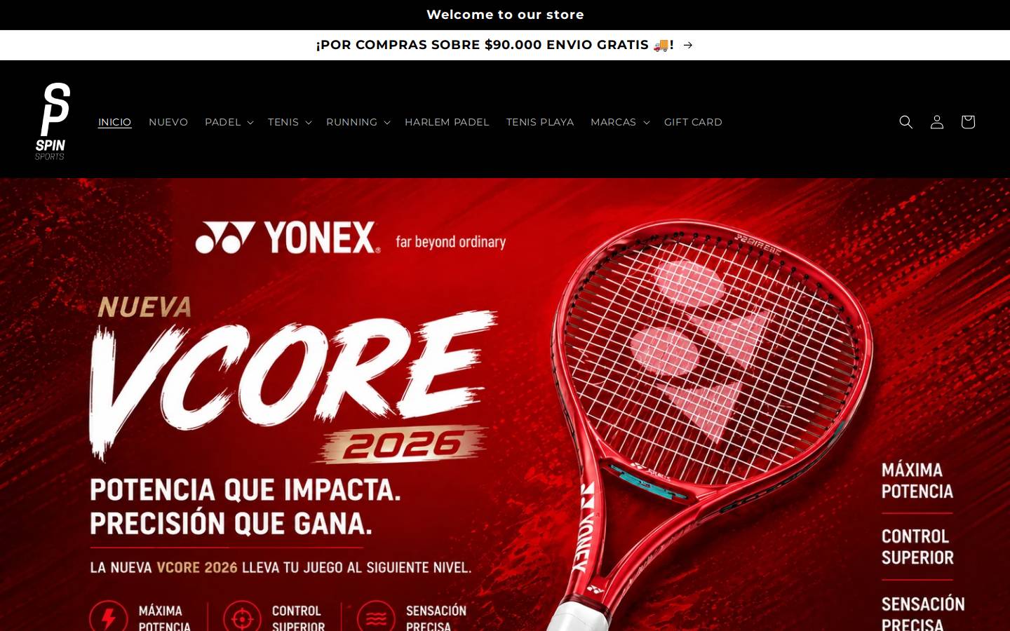 Spinsports homepage screenshot