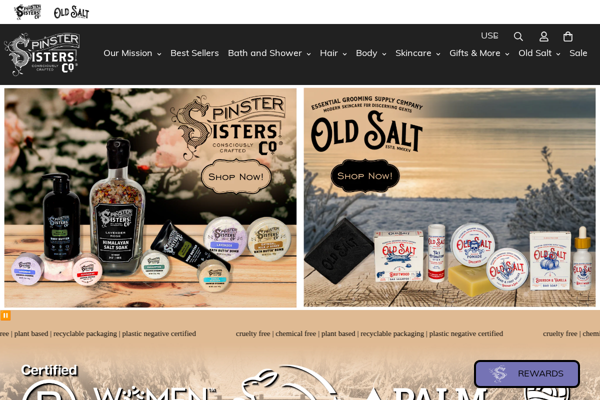 spinstersistersco.com homepage screenshot