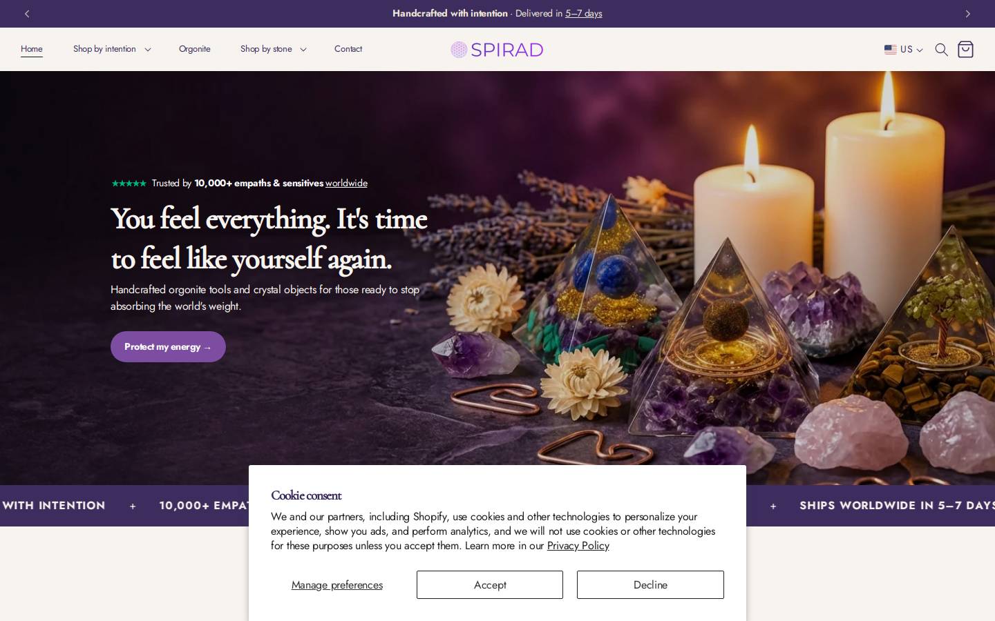 spirad.com homepage screenshot