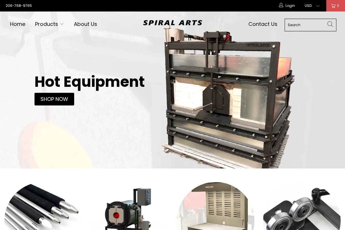 spiralarts.com homepage screenshot