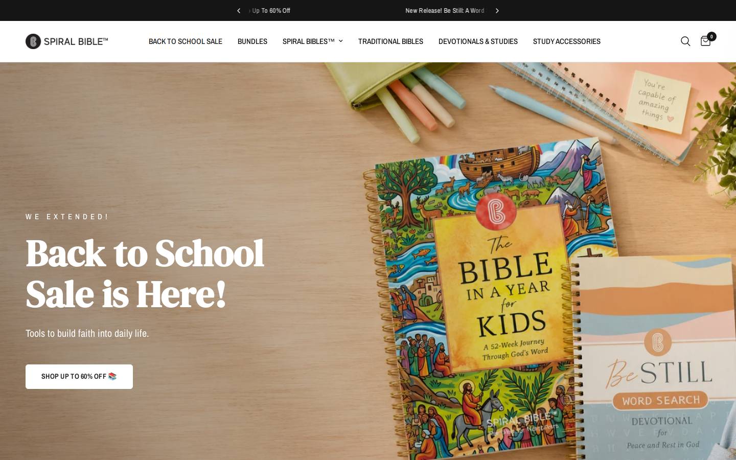 Spiralbible homepage screenshot