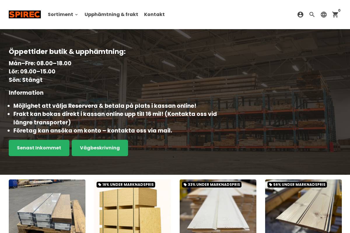 Spirec homepage screenshot