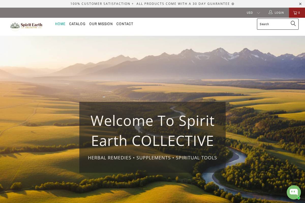 spiritearthcollective.com homepage screenshot