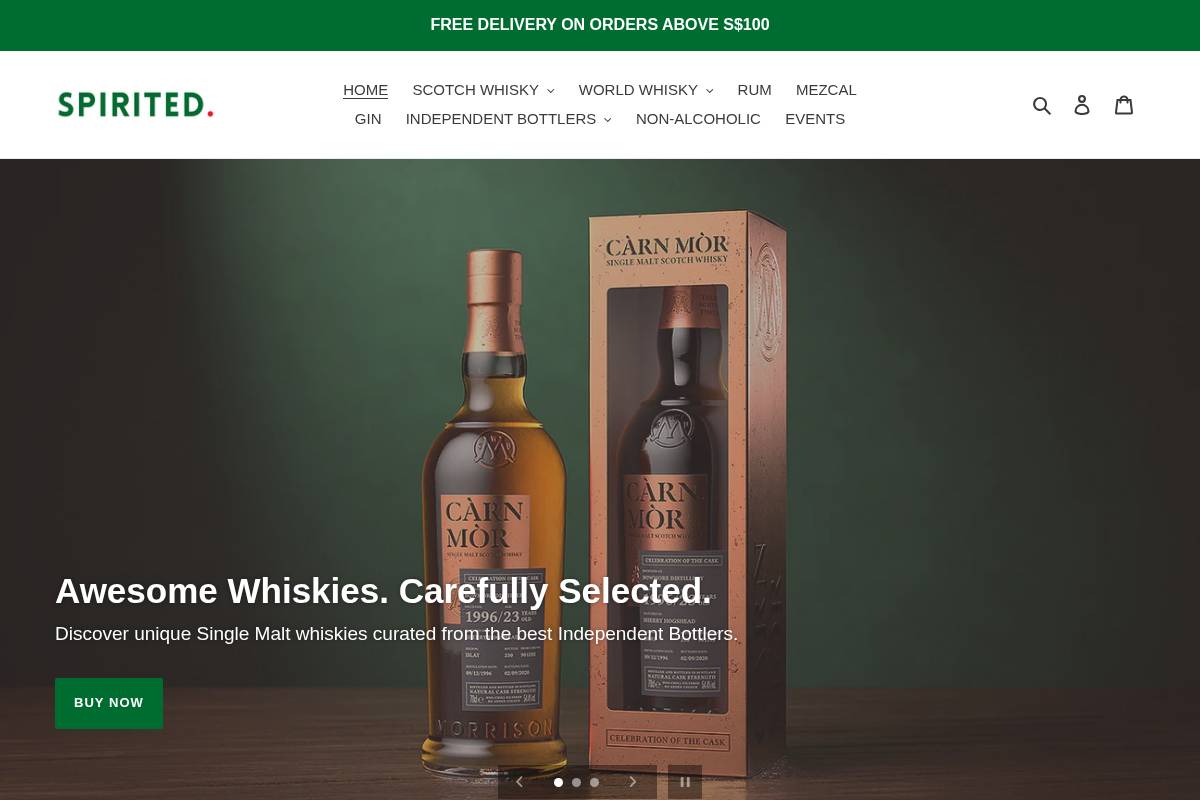 spirited.sg homepage screenshot