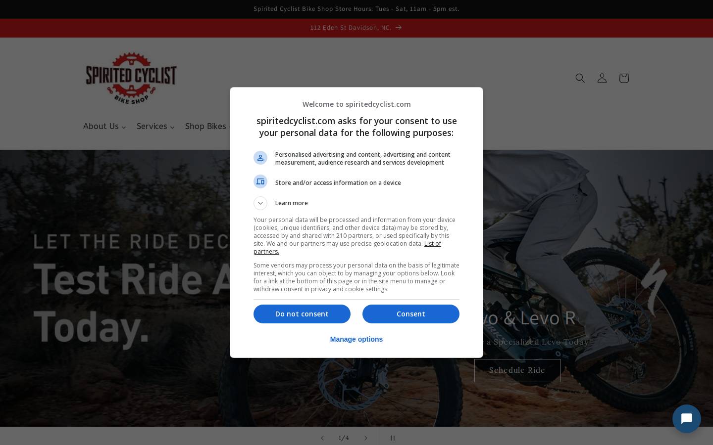 spiritedcyclist.com homepage screenshot